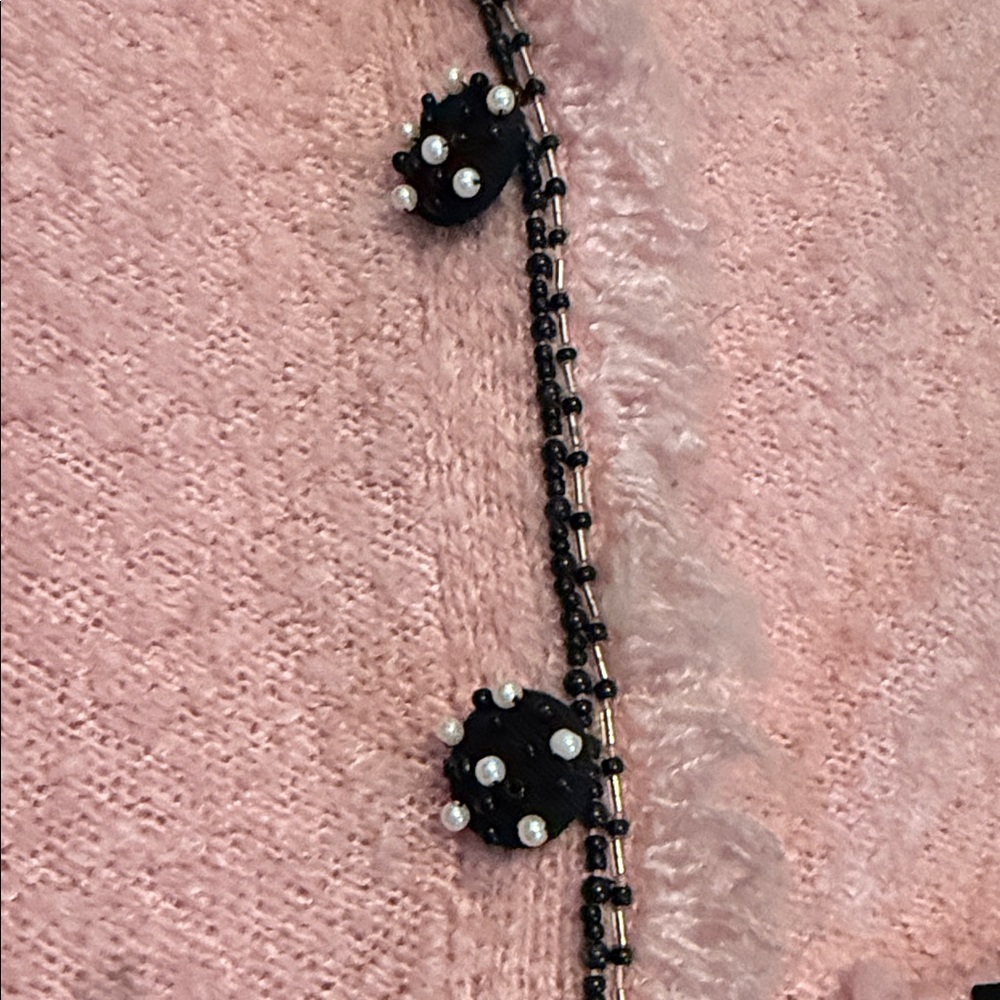 Berek Coquette Pink Knit 90’s Vintage Sweater Jacket with Bows - Picture 11 of 16